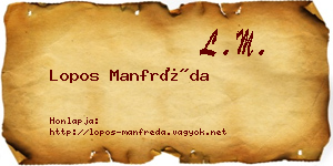 Lopos Manfréda névjegykártya